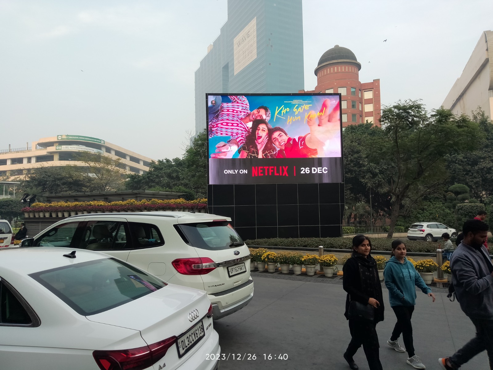 outdoor advertising campaign for Netflix at dlf mall of india